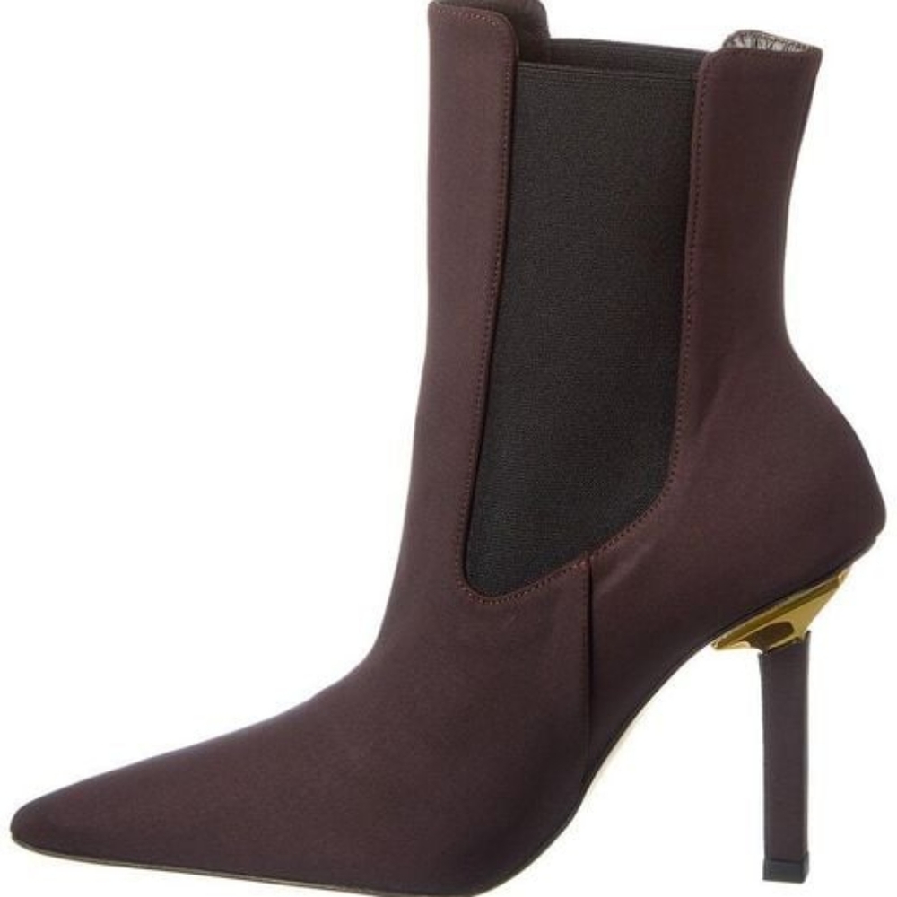 Good American Brown High Kickstand Suede Bootie